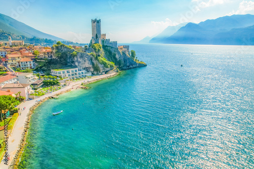 View of the Scaliger Castle of Malcesine. Malcesine, Lake Garda, Italy photo