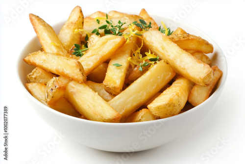 Crispy Fries Sprinkled with Lemon and Seasoned to Perfection