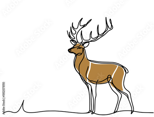 silhouette of a deer, deer silhouette vector photo