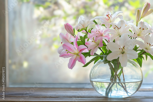 Delicate Pink Cherry Blossoms Paired with White Lilacs in Bloom