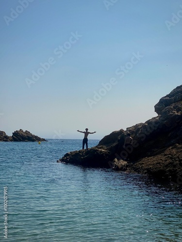 Trekking on the coast line 