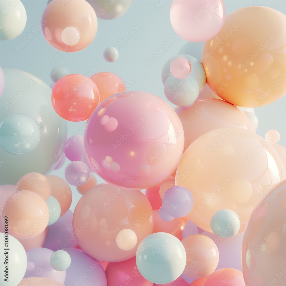 custom made wallpaper toronto digitalLustrous frosted glass spheres in shades of white, pink, and blue, with a glassomorphism effect. Perfect for adding a trendy, abstract touch to modern graphic designs or backgrounds.