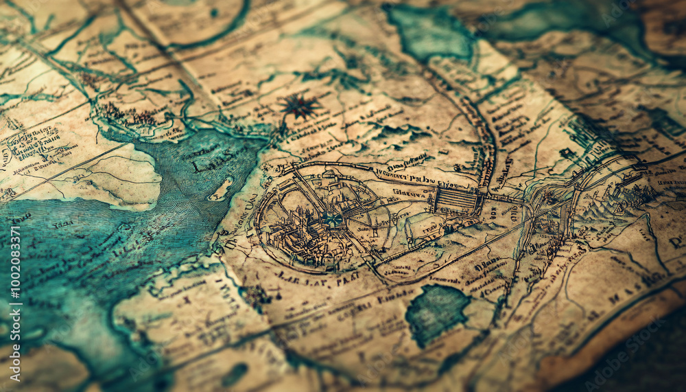 Antique maps of old cities or unexplored territories, with faded colors and intricate details, giving a historic and adventurous vibe. Antique maps of old cities or unexplored territories, with faded colors and intricate details, giving a historic and adventurous vibe.