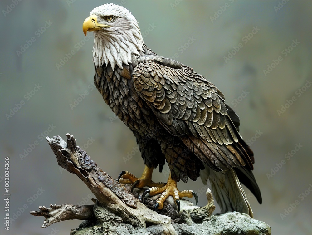 Obraz premium Majestic Bald Eagle Perched on a Branch