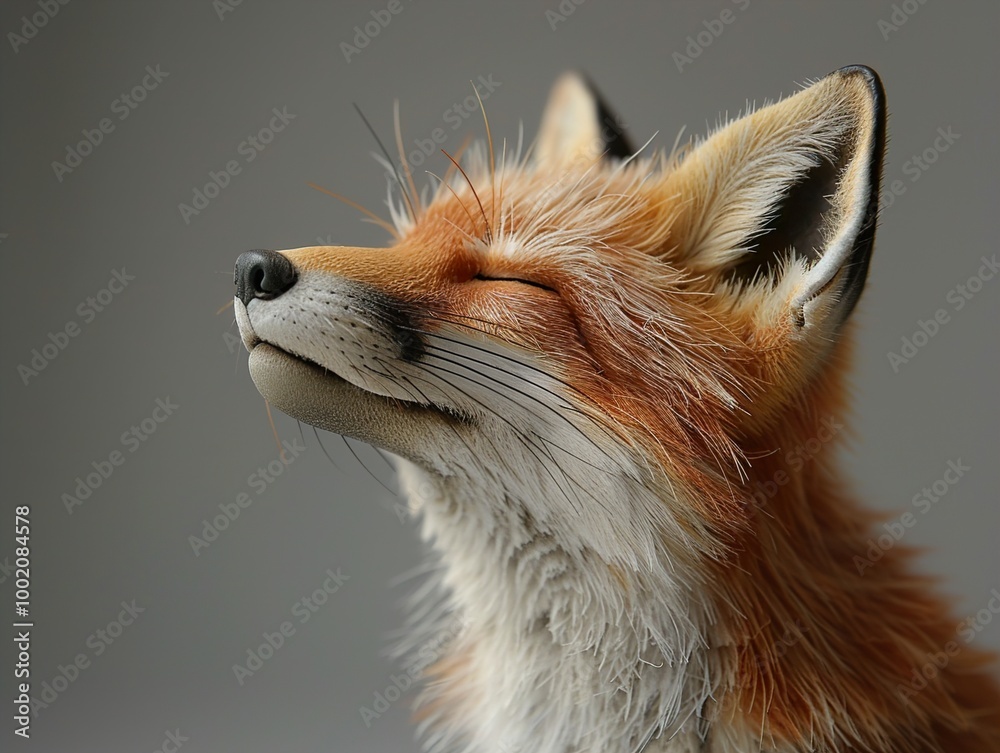 Obraz premium Close-up Portrait of a Red Fox with Eyes Closed
