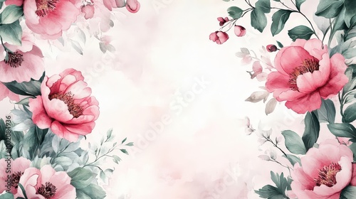 Elegant Floral Watercolor Background in Soft Pink Tones
