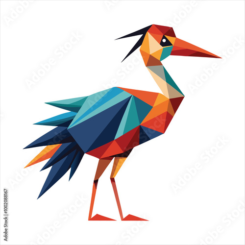 Low poly colorful bird vector art 