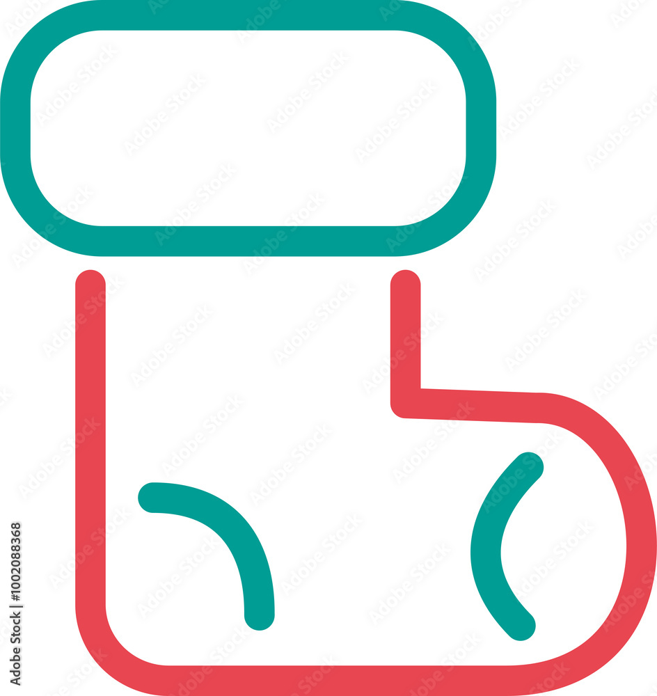 クリスマス　靴下　ブーツ　アイコン　ピクトグラム　あしらい　飾り　シンプル　かわいい　イラスト