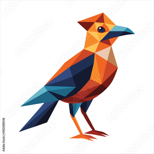 Low poly colorful bird vector art 