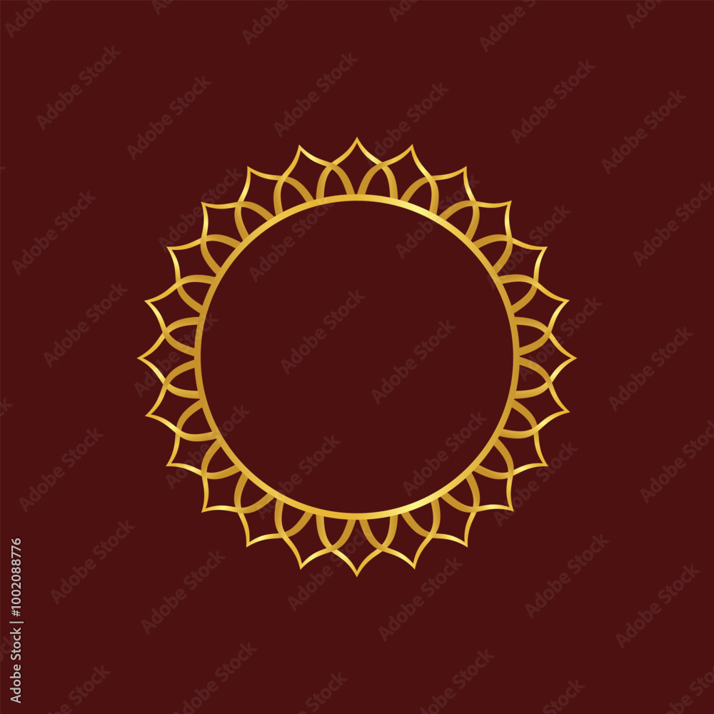 Decorated floral circle frame vector Decorated floral circle frame vector