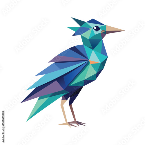 Low poly colorful bird vector art 