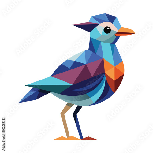 Low poly colorful bird vector art 