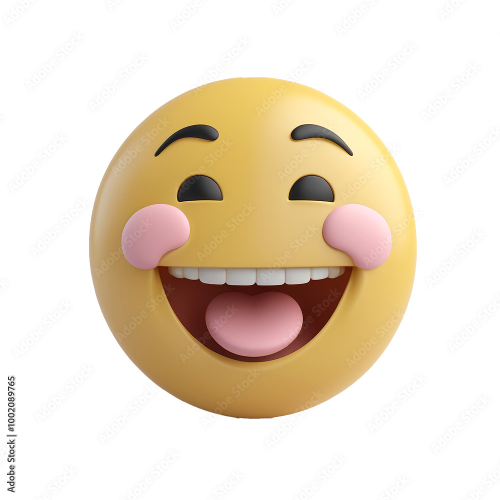 Fototapeta premium Smiling Emoji with Pink Cheeks