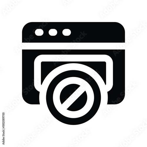 ban website icon. vector glyph icon for your website, mobile, presentation, and logo design.