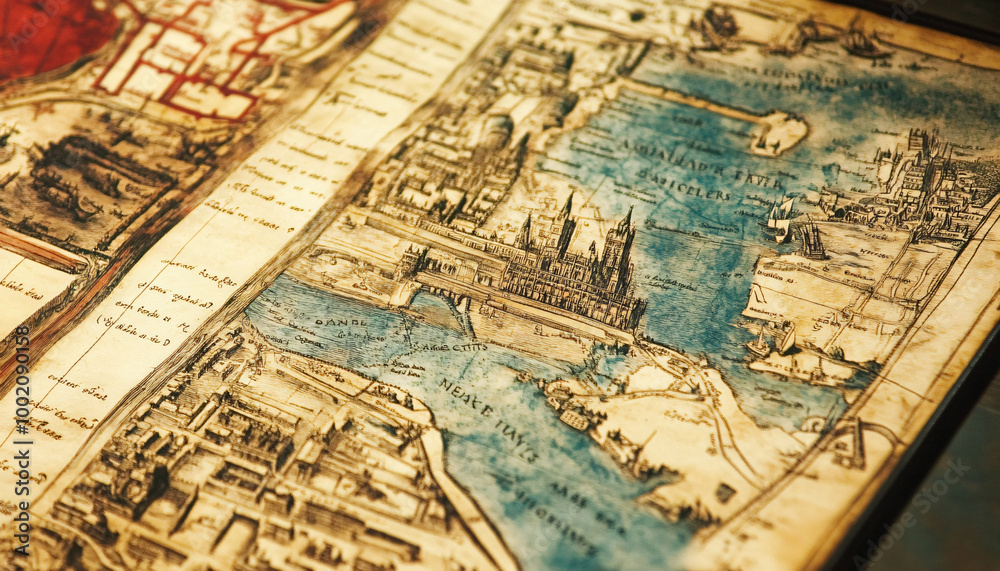 Antique maps of old cities or unexplored territories, with faded colors and intricate details, giving a historic and adventurous vibe. Antique maps of old cities or unexplored territories, with faded colors and intricate details, giving a historic and adventurous vibe.