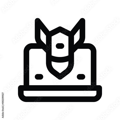cyber attack icon. vector line icon for your website, mobile, presentation, and logo design.