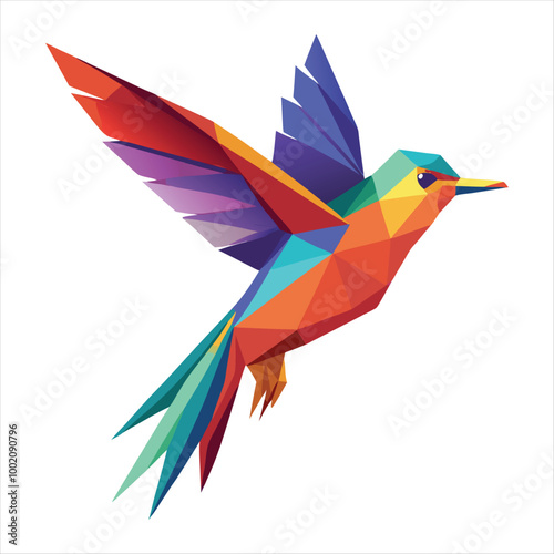 Low poly colorful bird vector art 