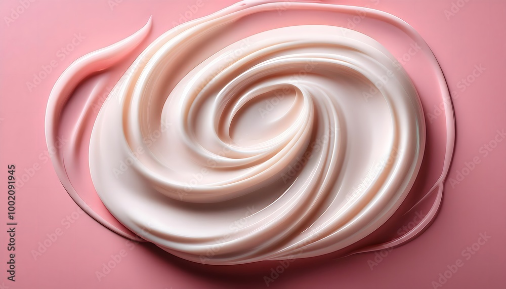 Moisturizing Cream Swirl on Pink Background Moisturizing Cream Swirl on Pink Background