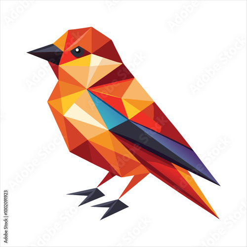 Low poly colorful bird vector art 