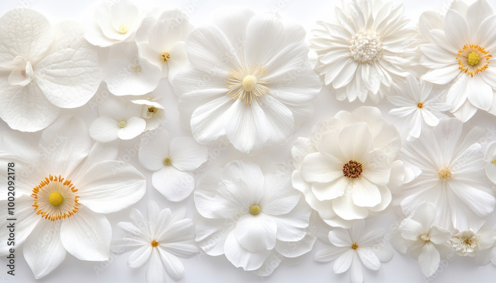 White flowers forming a floral background with delicate petals