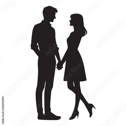 Romantic Couple Silhouette Design - wedding couple Vector illustration