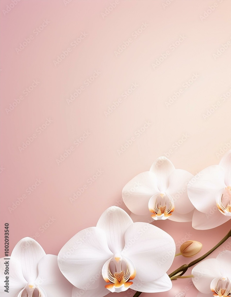 Delicate white orchids bloom. Delicate white orchids bloom.