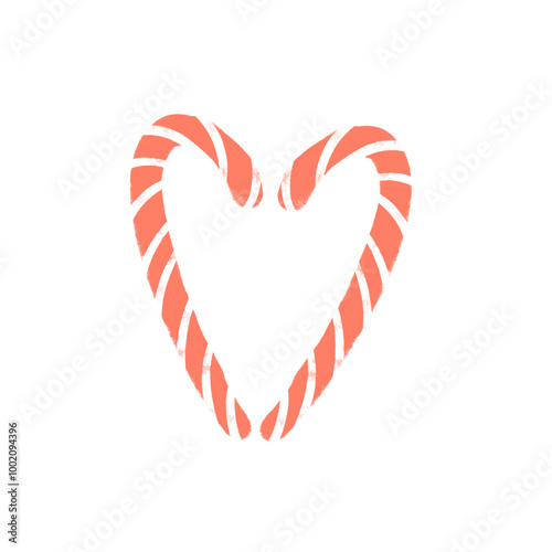Heart-shaped candy canes and lollipops symbolizing love and romance, perfect for Valentine's Day celebration