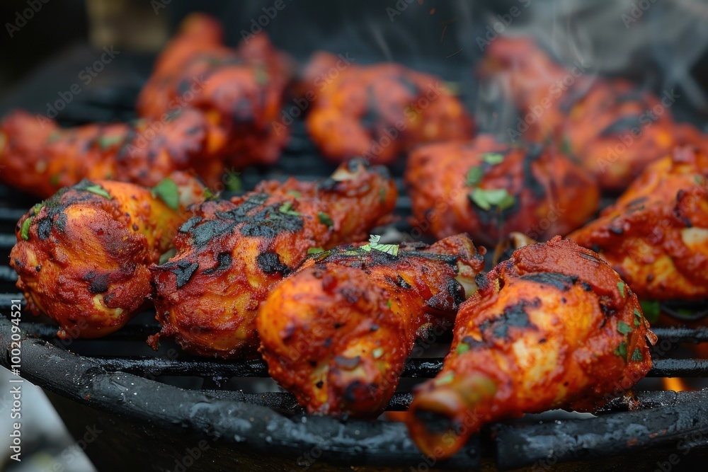 Flame-Grilled Spicy Chicken Drumsticks on Open Charcoal Grill for a Smoky BBQ Feast
Flame-Grilled Spicy Chicken Drumsticks on Open Charcoal Grill for a Smoky BBQ Feast