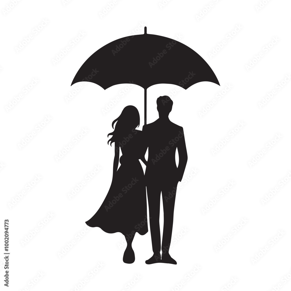 Romantic Couple Silhouette Design - wedding couple Vector illustration Romantic Couple Silhouette Design - wedding couple Vector illustration