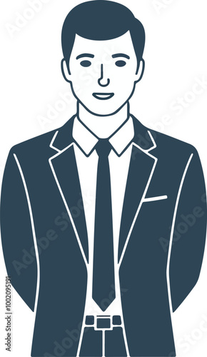 man in suit, business man vector icon