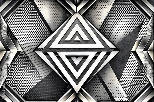 Geometric Patterns Visual Art Monochrome Design Triangles Shapes Textures photo