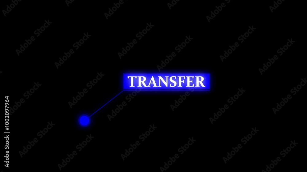 Animation of HUD elements with text Service. Animate a blue callous for text. HUD elements on black background.