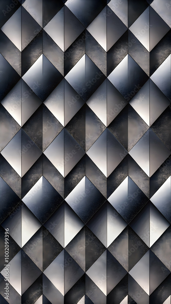 Obraz premium Clean diagonal pattern with alternating light and dark gray blocks wallpaper 