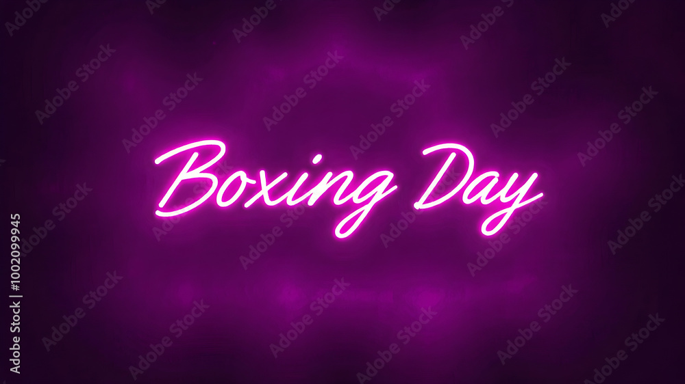 Neon Sign for Boxing Day Celebration Neon Sign for Boxing Day Celebration