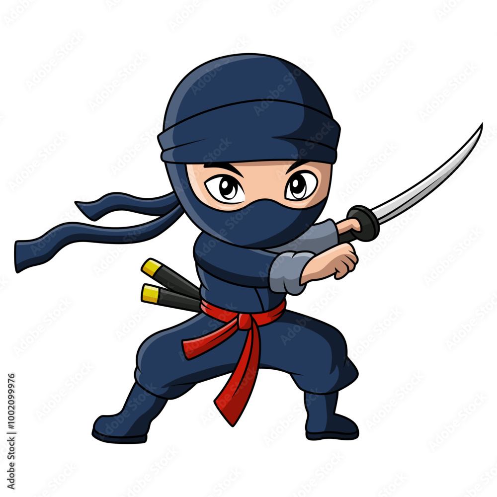 Obraz premium Cute boy are dressed as ninjas