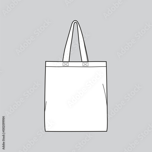 Blank white tote bag isolated on grey background 