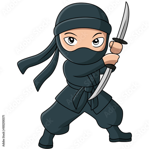 Cute boy are dressed as ninjas