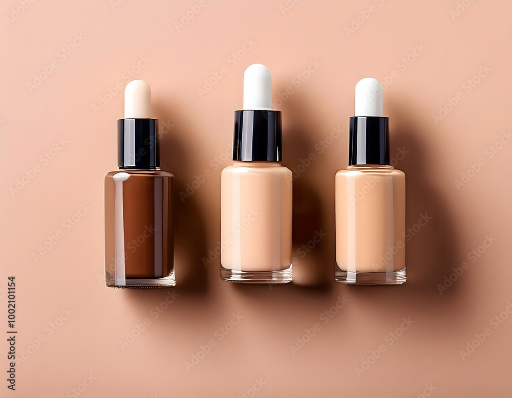 Obraz premium Foundation Bottles on Pastel Background
