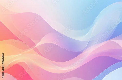 Soft pastel abstract waves in pink, orange, and blue hues 