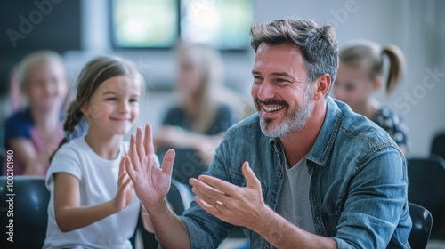 a teacher praising a student during class, showcasing the acknowledgment of effort and progress