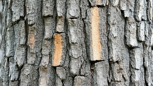 Rough texture of tree bark with deep cracks creating a natural pattern