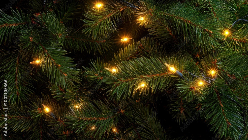 Christmas lights on a fir tree Christmas lights on a fir tree