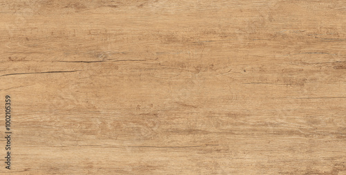 Brown-coloured wooden background, natural oak texture with wood grain, used for plywood and furniture design, ceramic flooring tiles, real cracks and knots in the wood