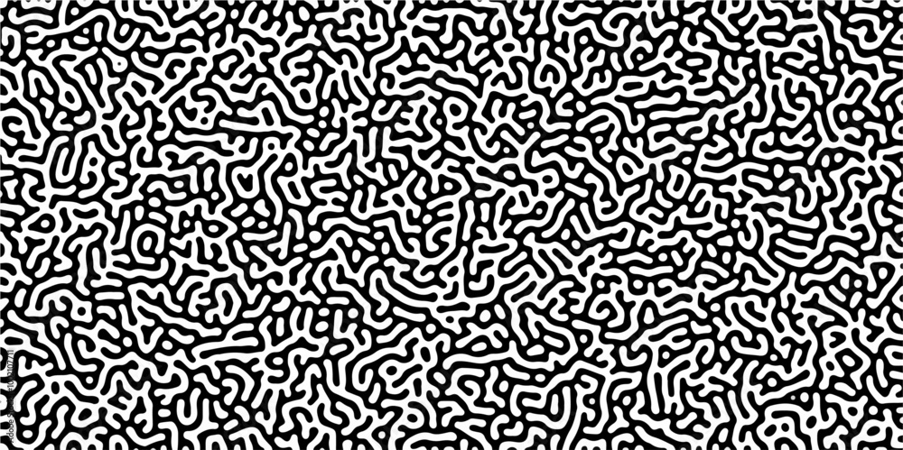 Abstract truing organic wallpaper Turing reaction diffusion monochrome seamless pattern with chaotic motion. Generative algorithm psychedelic background. Reaction-diffusion or truing pattern formation Abstract truing organic wallpaper Turing reaction diffusion monochrome seamless pattern with chaotic motion. Generative algorithm psychedelic background. Reaction-diffusion or truing pattern formation