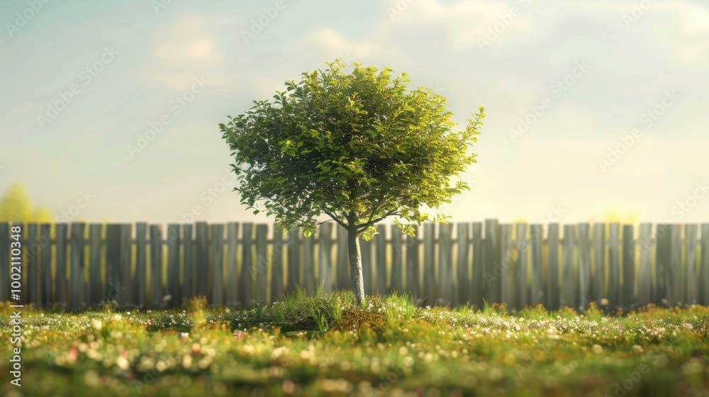 Solitary Tree in a Serene Landscape Solitary Tree in a Serene Landscape