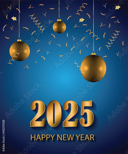 2025 Happy New Year background for your seasonal invitations, festive posters, greetings cards.