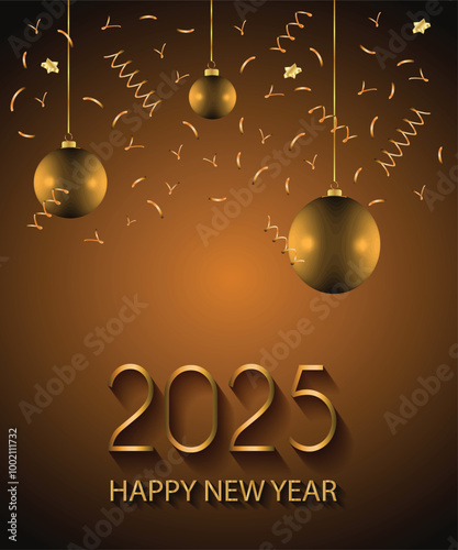 2025 Happy New Year background for your seasonal invitations, festive posters, greetings cards.