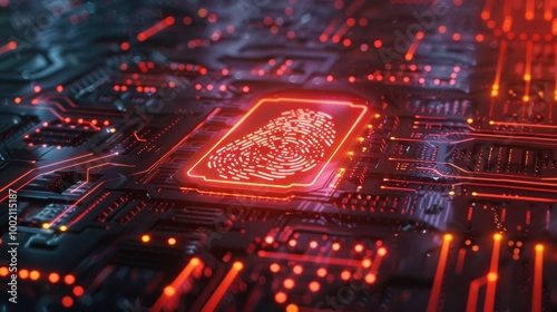 High-Tech Fingerprint on Circuit Board Design