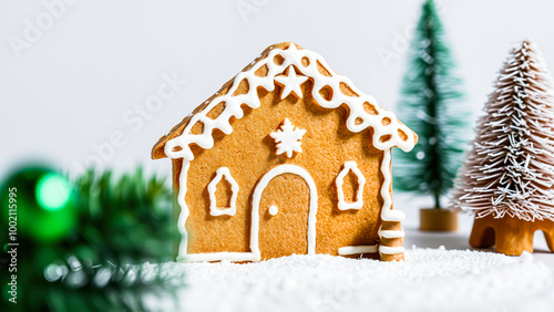 Gingerbread House in a Winter Wonderland