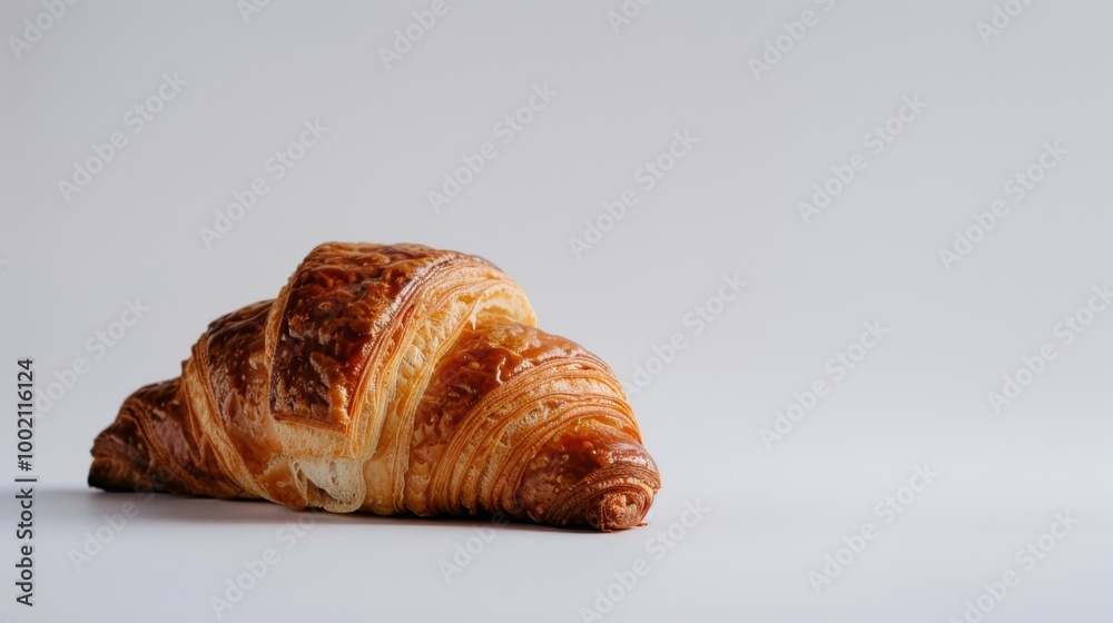 Fresh Golden Croissant on White Background Fresh Golden Croissant on White Background